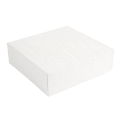 Image BOÎTES PATISSERIES SANS FENÊTRE 'THEPACK' 250 G/M2 26x26x8 CM BLANC CARTON ONDULÉ NANO-MICRO (100 UNITÉ) #1
