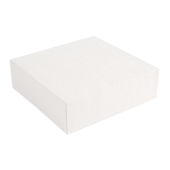Image BOÎTES PATISSERIES SANS FENÊTRE 'THEPACK' 250 G/M2 30x30x8 CM BLANC CARTON ONDULÉ NANO-MICRO (100 UNITÉ) #1