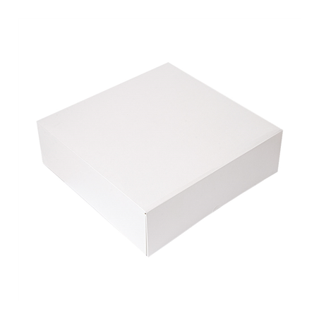 Image BOÎTES PATISSERIES SANS FENÊTRE 'THEPACK' 250 G/M2 32x32x10 CM BLANC CARTON ONDULÉ NANO-MICRO (100 UNITÉ) #1