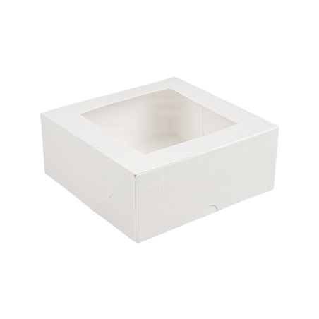 Image BOÎTES PATISSERIES AVEC FENÊTRE 'THEPACK' 250 G/M2 + OPP 18x18x7,5 CM BLANC CARTON ONDULÉ NANO-MICRO (200 UNITÉ) #1