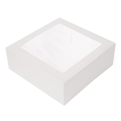 Image BOÎTES PATISSERIES AVEC FENÊTRE 'THEPACK' 250 G/M2 + OPP 30x30x8 CM BLANC CARTON ONDULÉ NANO-MICRO (100 UNITÉ) #1