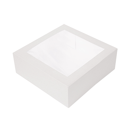 Image BOÎTES PATISSERIES AVEC FENÊTRE 'THEPACK' 250 G/M2 + OPP 30x30x8 CM BLANC CARTON ONDULÉ NANO-MICRO (100 UNITÉ) #1