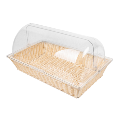 Image CORBEILLE SIMILAIRE OSIER AVEC COUPOLE GN 1/1   BEIGE PP (1 UNITÉ) #1