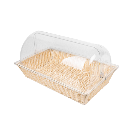 Image CORBEILLE SIMILAIRE OSIER AVEC COUPOLE GN 1/1   BEIGE PP (1 UNITÉ) #1