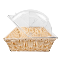 Image CORBEILLE SIMILAIRE OSIER AVEC COUPOLE GN 1/1   BEIGE PP (1 UNITÉ) #3