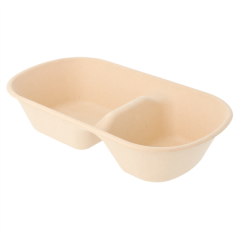 Image LUNCH BOXES 2 COMPART. 'BIONIC' 800 ML 23,2x13,3x5,1 CM NATUREL BAMBOU (500 UNITÉ) #1