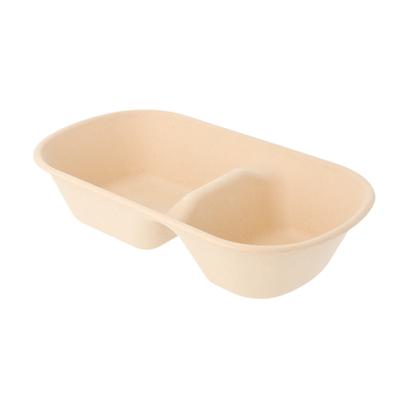Image LUNCH BOXES 2 COMPART. 'BIONIC' 800 ML 23,2x13,3x5,1 CM NATUREL BAMBOU (500 UNITÉ) #1