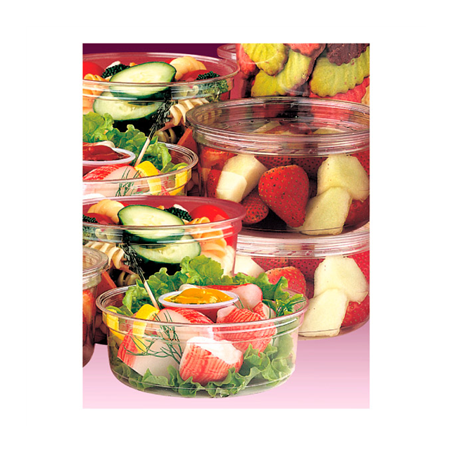 POTS TRAITEUR + COUVERCLES 240 ML Ø11,7x4,3 CM TRANSPARENT PET (250 UNITÉ)