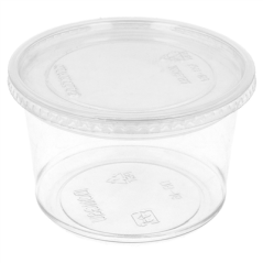 Image POTS TRAITEUR + COUVERCLES 375 ML Ø11,7x6,1 CM TRANSPARENT PET (250 UNITÉ) #1