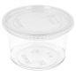 Image POTS TRAITEUR + COUVERCLES 375 ML Ø11,7x6,1 CM TRANSPARENT PET (250 UNITÉ) #1