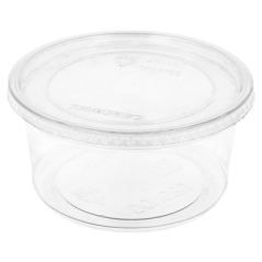 Image POTS TRAITEUR + COUVERCLES 500 ML Ø11,7x7,5 CM TRANSPARENT PET (250 UNITÉ) #1