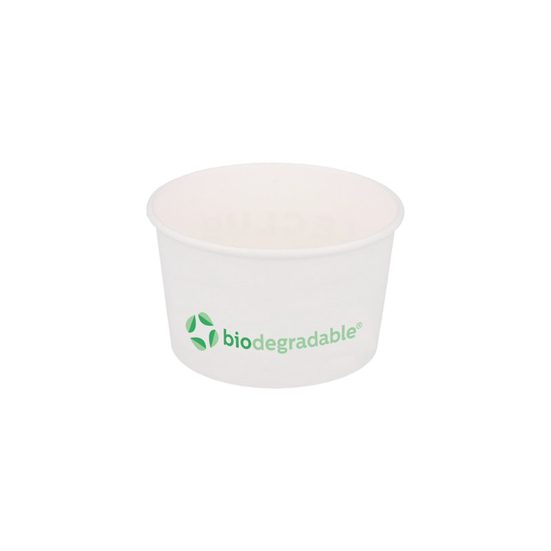 POTS À GLACES 'BIODEGRADABLE' 120 ML 210 + 30 PLA G/M2 Ø7,7x4,7 CM BLANC CELLULOSE + PLA (2000 UNITÉ) POTS À GLACES 'BIODEGRADABLE' 120 ML 210 + 30 PLA G/M2 Ø7,7x4,7 CM BLANC CELLULOSE + PLA (2000 UNITÉ)