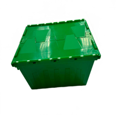 Image RÉCIPIENT EMBOÎTABLE AVEC COUVERCLE INTÉGRÉ 55 L 60x40x31,7 CM VERT PP (1 UNITÉ) #1