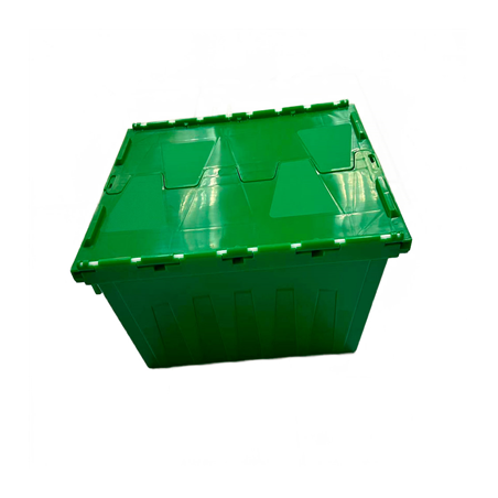 Image RÉCIPIENT EMBOÎTABLE AVEC COUVERCLE INTÉGRÉ 55 L 60x40x31,7 CM VERT PP (1 UNITÉ) #1