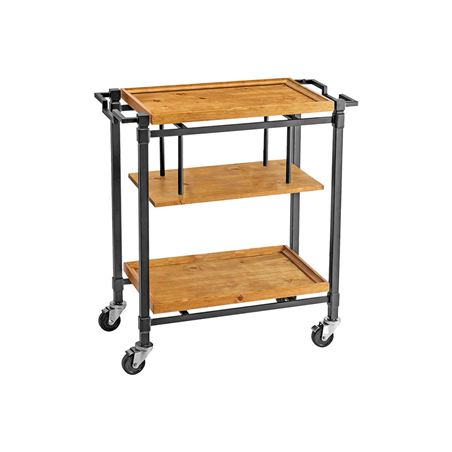 Image CHARIOT DE SERVICE 'ARROW'  91,4x44,5x99 CM NATUREL BOIS (1 UNITÉ) #1