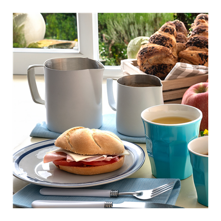 POT À LAIT SANS COUVERCLE 350 ML 12x7x9 CM BLANC INOX (1 UNITÉ)