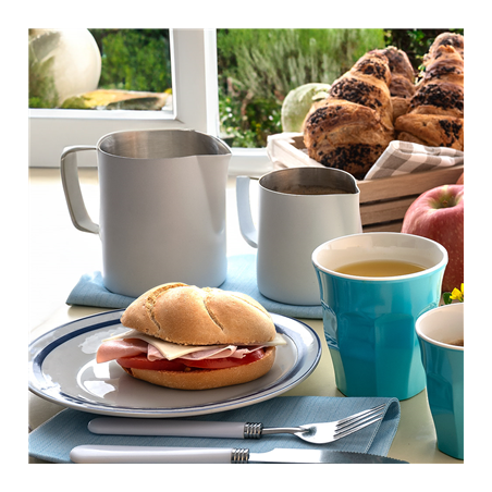 POT À LAIT SANS COUVERCLE 600 ML 13x8x11 CM BLANC INOX (1 UNITÉ)