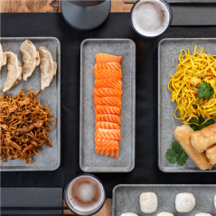 Image PLATEAUX RECTANGULAIRES 'ASAMI WARE'  28,5x12x2 CM IMITATION CIMENT MÉLAMINE (4 UNITÉ) #4