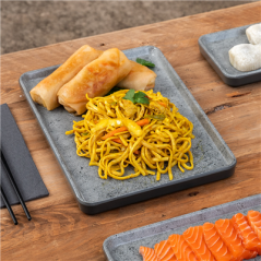 Image PLATEAUX RECTANGULAIRES 'ASAMI WARE'  28,5x20x2 CM IMITATION CIMENT MÉLAMINE (4 UNITÉ) #4