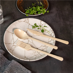 Image FOURCHETTES 'LUXURY'  20 CM IVOIRE FIBRE DE BOIS (10 UNITÉ) #4