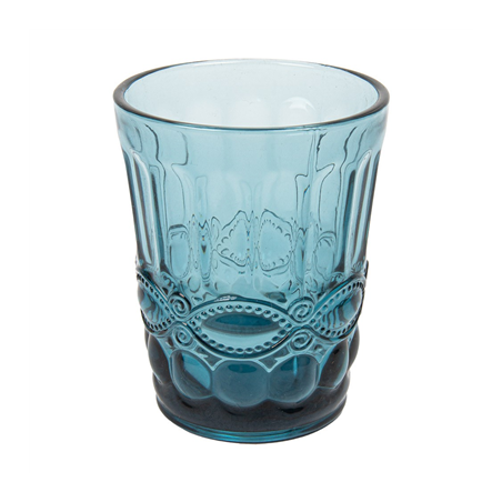 Image GOBELETS VINTAGE 'WAKI GLASS' 250 ML Ø8x10 CM BLEU VERRE (6 UNITÉ) #1