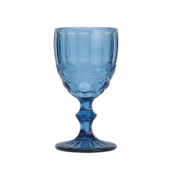 Image VERRES À PIED À VIN VINTAGE 'WAKI GLASS' 260 ML Ø8x15.5 CM BLEU VERRE (6 UNITÉ) #1