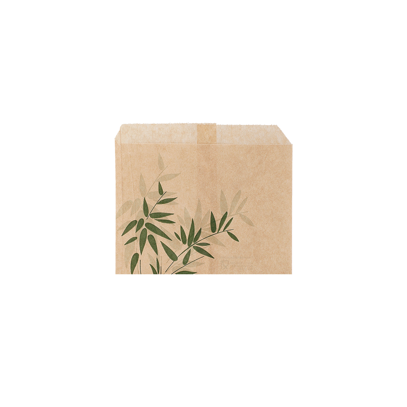 SACHET POUR FRITURES 'FEEL GREEN' 32 G/M2 12x9 CM NATUREL PARCH.INGRAISSABLE (1000 UNITÉ)