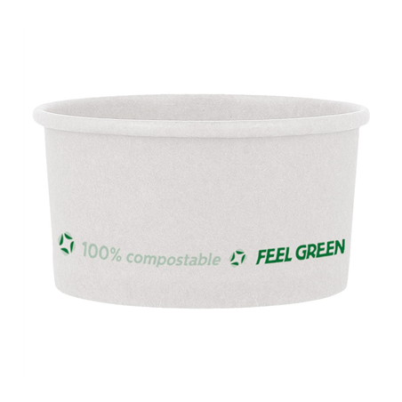 Image POTS À GLACES 'COMPOSTABLE' 90 ML 230 G/M2 Ø7,2x4 CM BLANC CARTON (2000 UNITÉ) #1