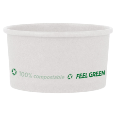 Image POTS À GLACES 'COMPOSTABLE' 300 ML 250 G/M2 Ø10x5,5 CM BLANC CARTON (2000 UNITÉ) #1