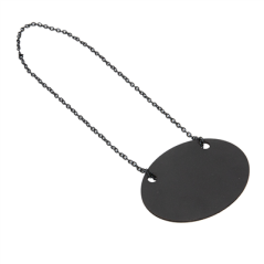 Image ARDOISE AVEC CHAÎNE  Ø 10.3x7.9 CM NOIR PIZARRA+METAL (1 UNITÉ) #1