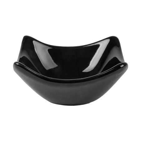 ASSIETTES CARRÉES 'AKALA'  7,6x7,6x3,4 CM NOIR PORCELAINE (12 UNITÉ)