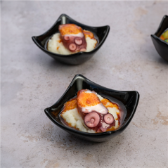 Image ASSIETTES CARRÉES 'AKALA'  7,6x7,6x3,4 CM NOIR PORCELAINE (12 UNITÉ) #5