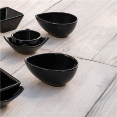 Image MINI RÉCIPIENTS "LARME" 'AKALA'  Ø 10x7,2x4,1 CM NOIR PORCELAINE (12 UNITÉ) #4