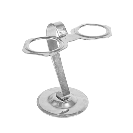 Image SUPPORT POUR 2 CORNETS À GLACE  11x7,5 CM ARGENTE INOX (1 UNITÉ) #1