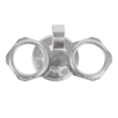 Image SUPPORT POUR 2 CORNETS À GLACE  11x7,5 CM ARGENTE INOX (1 UNITÉ) #3