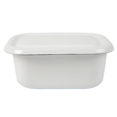 Image RÉCIPIENTS AVEC COUVERCLE 'ENAMELWARE' 850 ML 18x13x7,5 CM BLANC ACIER ÉMAILLÉ (4 UNITÉ) #3