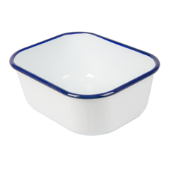 Image RÉCIPIENTS AVEC COUVERCLE 'ENAMELWARE' 2100 ML 23,5x19x9 CM BLANC ACIER ÉMAILLÉ (3 UNITÉ) #5