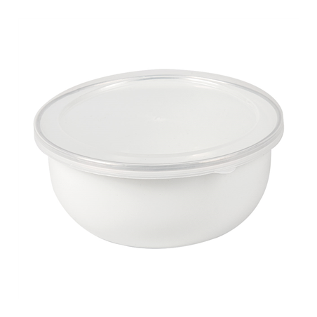 Image BOLS AVEC COUVERCLE 'ENAMELWARE' 700 ML Ø 14x6,1 CM BLANC ACIER ÉMAILLÉ (6 UNITÉ) #1