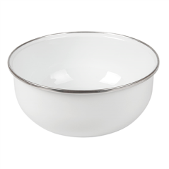 Image BOLS AVEC COUVERCLE 'ENAMELWARE' 1000 ML Ø 18x7,3 CM BLANC ACIER ÉMAILLÉ (6 UNITÉ) #3