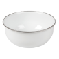 Image BOLS AVEC COUVERCLE 'ENAMELWARE' 1000 ML Ø 18x7,3 CM BLANC ACIER ÉMAILLÉ (6 UNITÉ) #3