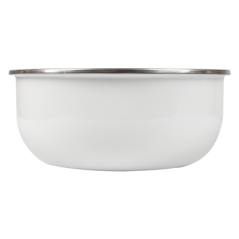 Image BOLS AVEC COUVERCLE 'ENAMELWARE' 1000 ML Ø 18x7,3 CM BLANC ACIER ÉMAILLÉ (6 UNITÉ) #4