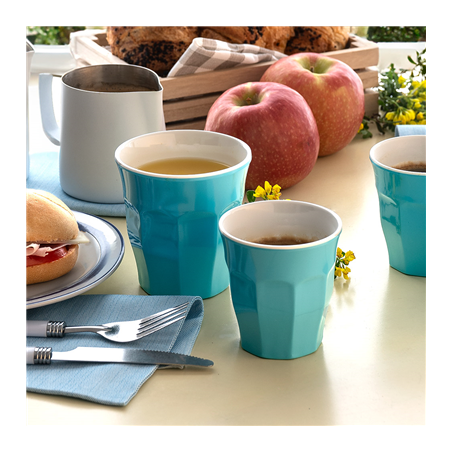 GOBELETS EMPILABLES 'ASAMI WARE' 295 ML Ø 8,8x9 CM BLEU CIEL MÉLAMINE (10 UNITÉ)