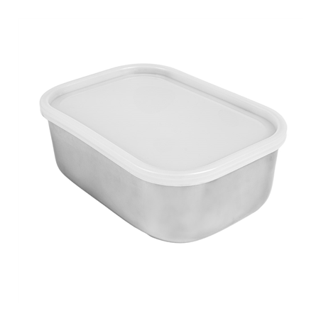 Image RÉCIPIENT AVEC COUVERCLE 'ARTINOX' 1300 ML 18x13x6 CM ARGENTE INOX + LDPE (12 UNITÉ) #1