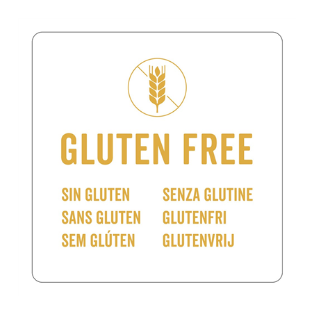 Image 750 U. ÉTIQUETTES ADHESIVES "GLUTEN FREE"  5x5 CM BLANC ADHESIF (1 UNITÉ) #1