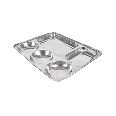 Image PLATEAU AVEC 5 COMPARTIMENTS 'ARTINOX'  33,5x26,5x3 CM ARGENTE INOX (24 UNITÉ) #1