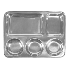 PLATEAU AVEC 5 COMPARTIMENTS 'ARTINOX' 33,5x26,5x3 CM ARGENTE INOX (24 UNITÉ)