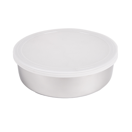 Image BOL AVEC COUVERCLE 'ARTINOX' 1080 ML Ø18x5,5 CM ARGENTE INOX + LDPE (24 UNITÉ) #1