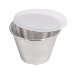 Image RAMEQUINS AVEC COUVERCLE 'ARTINOX' 75 ML Ø 6x4,5 CM ARGENTE INOX + LDPE (72 UNITÉ) #5