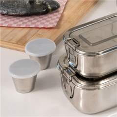 Image RAMEQUINS AVEC COUVERCLE 'ARTINOX' 75 ML Ø 6x4,5 CM ARGENTE INOX + LDPE (72 UNITÉ) #6