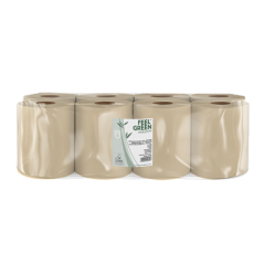 Image ESSUIE-MAINS "AUTOCUT" ECOLABEL 2 PLIS 21 G/M2 150 M Ø19,5x20 CM NATUREL OUATE (8 UNITÉ) #1